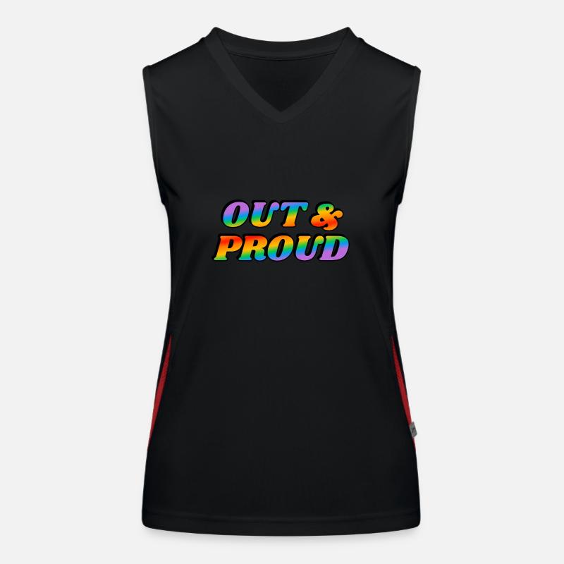 Out and proud LGBT PRiDE Women's Functional Contrast Tank Top