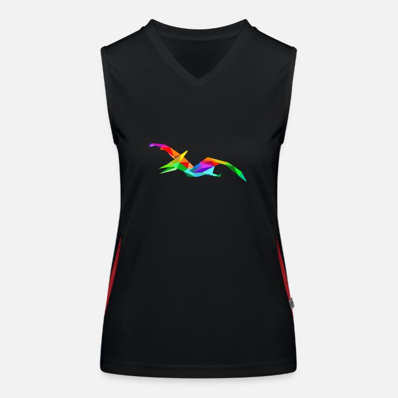 Bunter Regenbogen Pteranodon Flugsaurier Dino Funktionelles Kontrast-Tank Top für Frauen