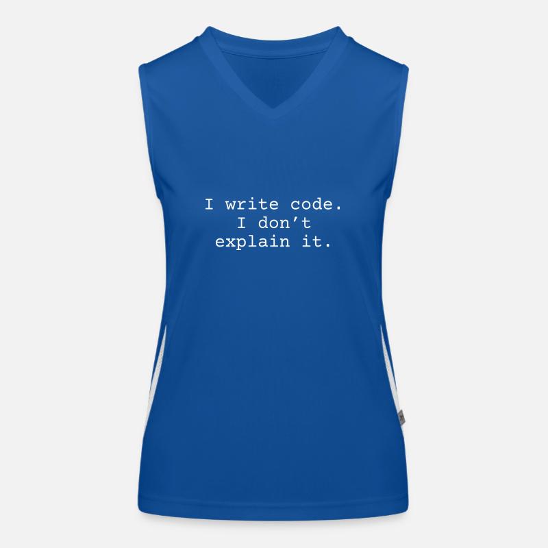i write code. I don ́t explain it. Women's Functional Contrast Tank Top