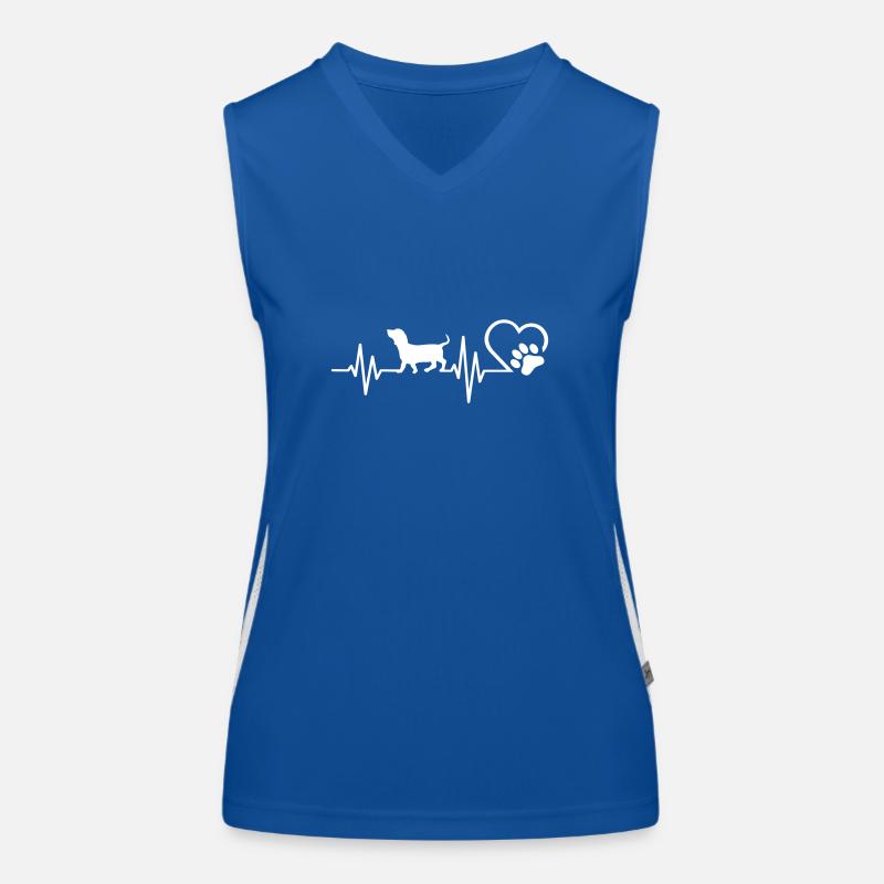Dackel Herzschlag Funktionelles Kontrast-Tank Top für Frauen
