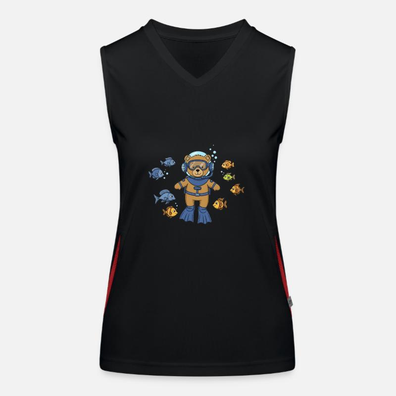 Teddybär Taucher Funktionelles Kontrast-Tank Top für Frauen