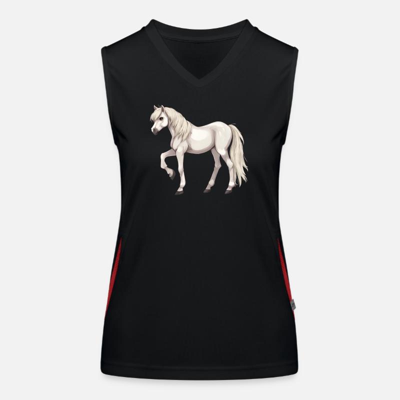 Weißes Pferd Funktionelles Kontrast-Tank Top für Frauen