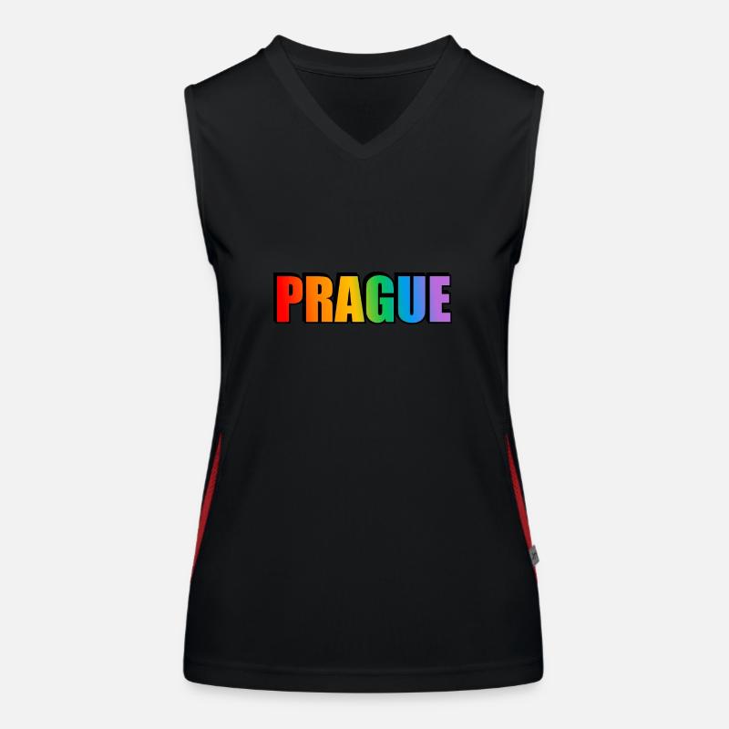 Prague LGBT Pride Arc-en-ciel Débardeur respirant contrasté Femme