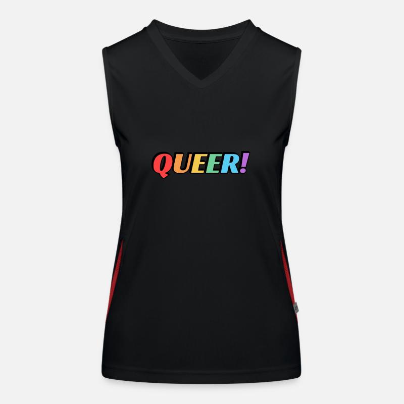Queerer Regenbogentext Funktionelles Kontrast-Tank Top für Frauen