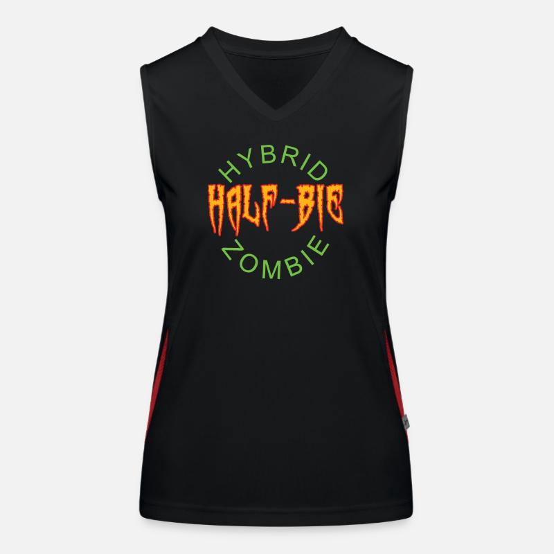 Half-Bie Hybrid Zombie - Half Human Half Zombie 2. Women's Functional Contrast Tank Top