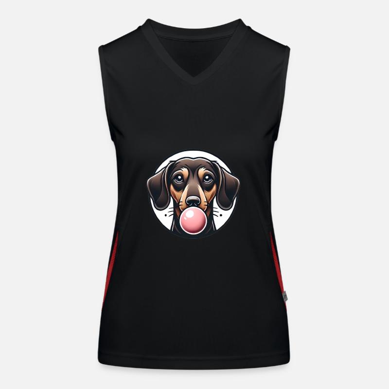 Teckel avec graphique Bubblegum Débardeur respirant contrasté Femme