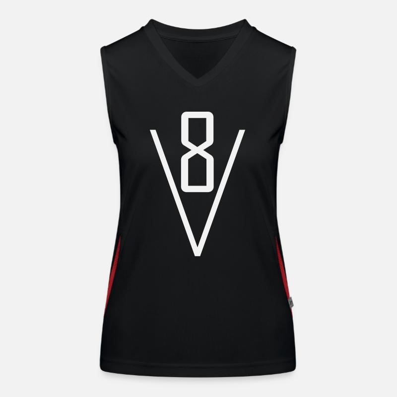 V8 Motor Funktionelles Kontrast-Tank Top für Frauen