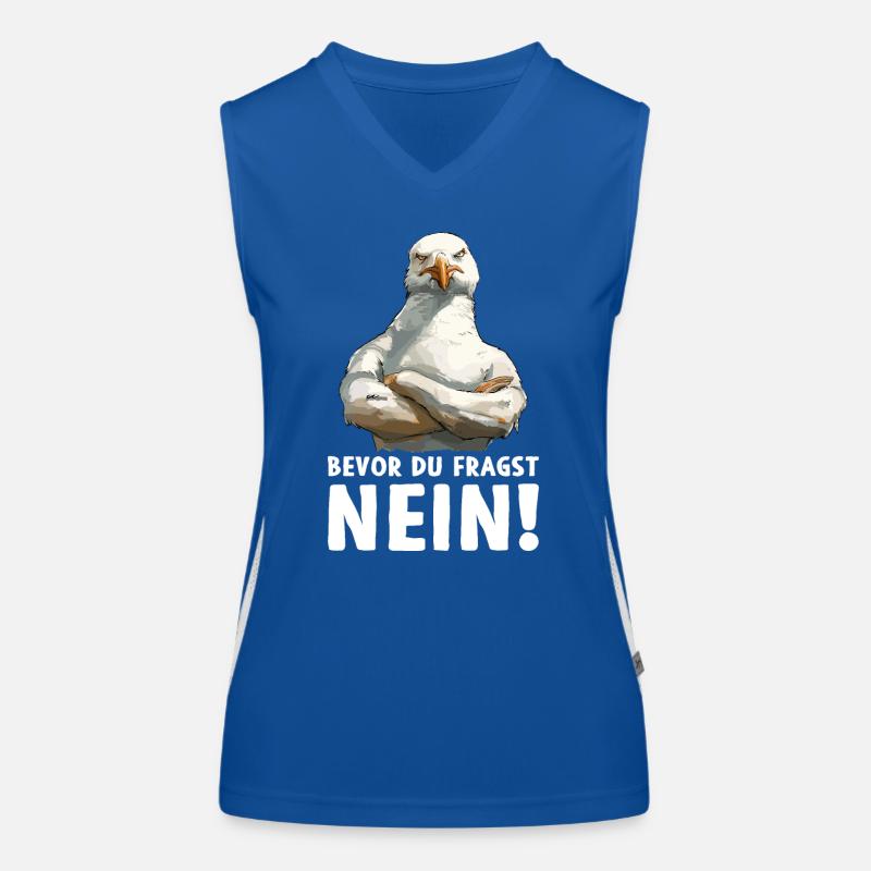 Möwe Seevogel Bevor du fragst Nein Funktionelles Kontrast-Tank Top für Frauen