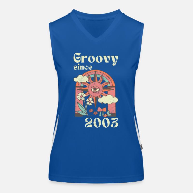 Groovy since 2003 with retro graphics Women's Functional Contrast Tank Top