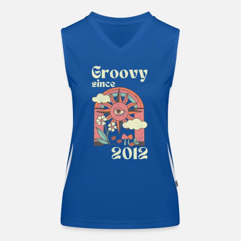 Groovy depuis 2012 avec des graphismes rétro Débardeur respirant contrasté Femme