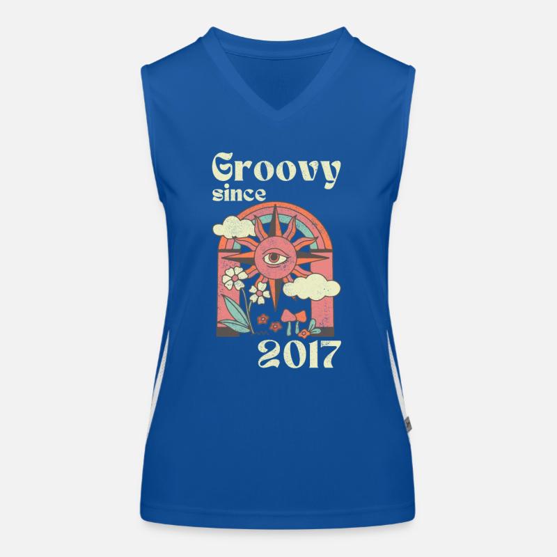 Groovy depuis 2017 avec des graphismes rétro Débardeur respirant contrasté Femme