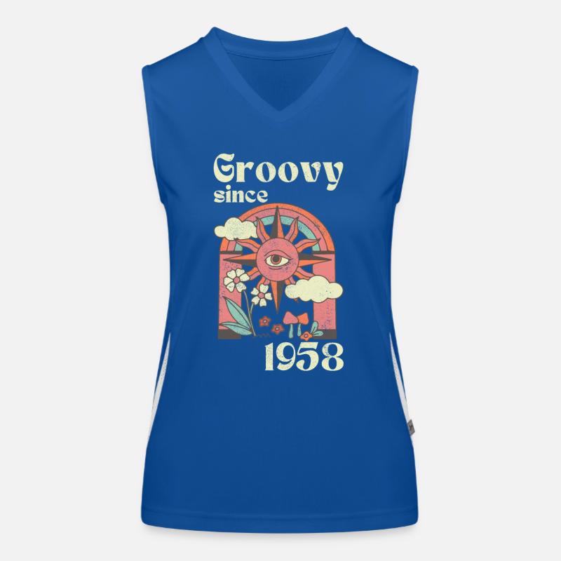 Groovy since 1958 with retro graphics Women's Functional Contrast Tank Top