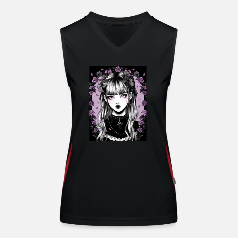 Goth anime mädchen Funktionelles Kontrast-Tank Top für Frauen