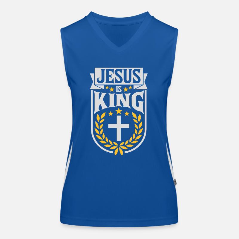 jesus is king quote Women's Functional Contrast Tank Top