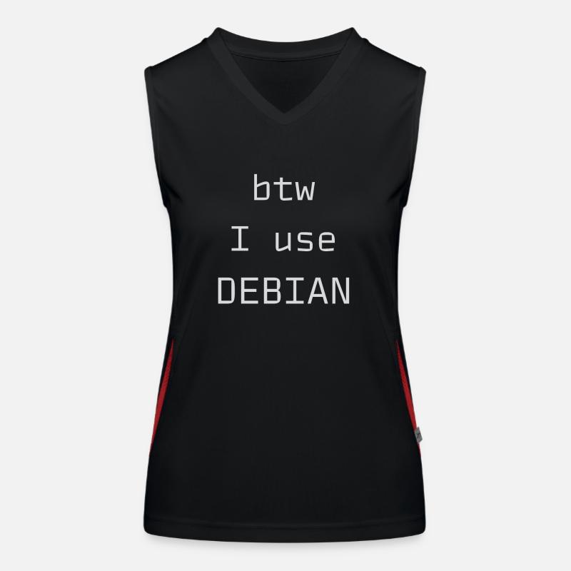 btw j’utilise Debian Linux Débardeur respirant contrasté Femme