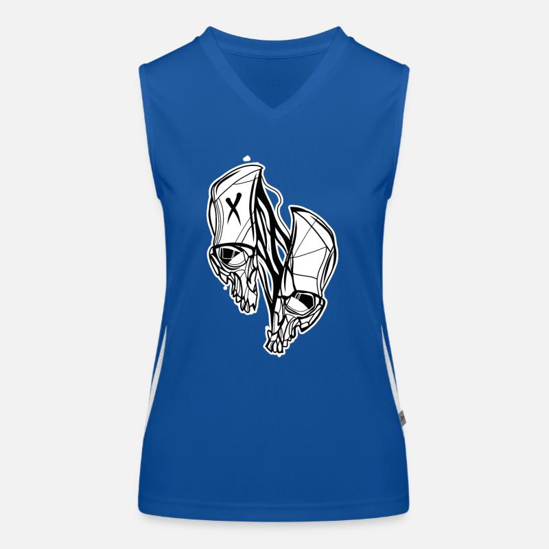 Split Skull // Illustration Women's Functional Contrast Tank Top
