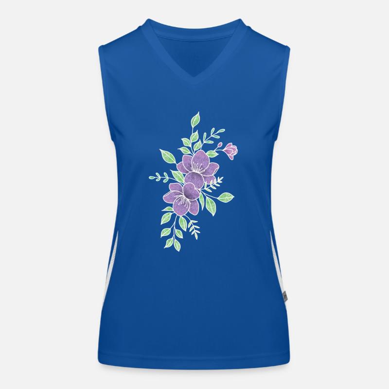 Fleur violette Débardeur respirant contrasté Femme