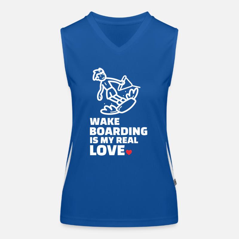 J’adore le wakeboard Débardeur respirant contrasté Femme