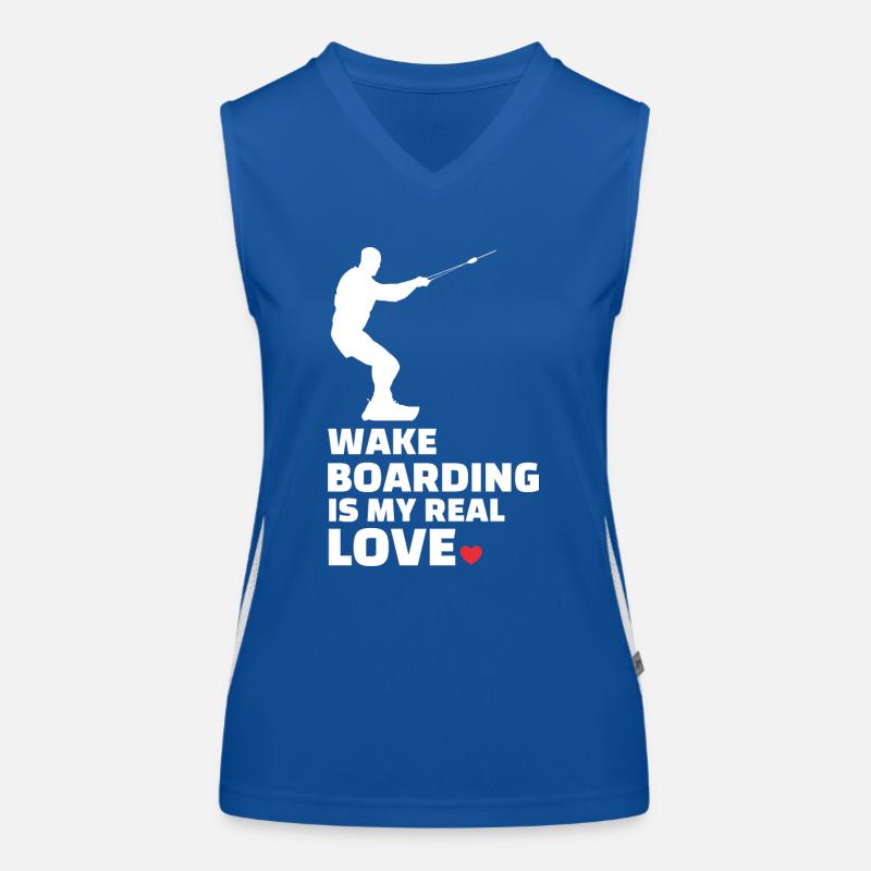 J’adore le wakeboard Débardeur respirant contrasté Femme