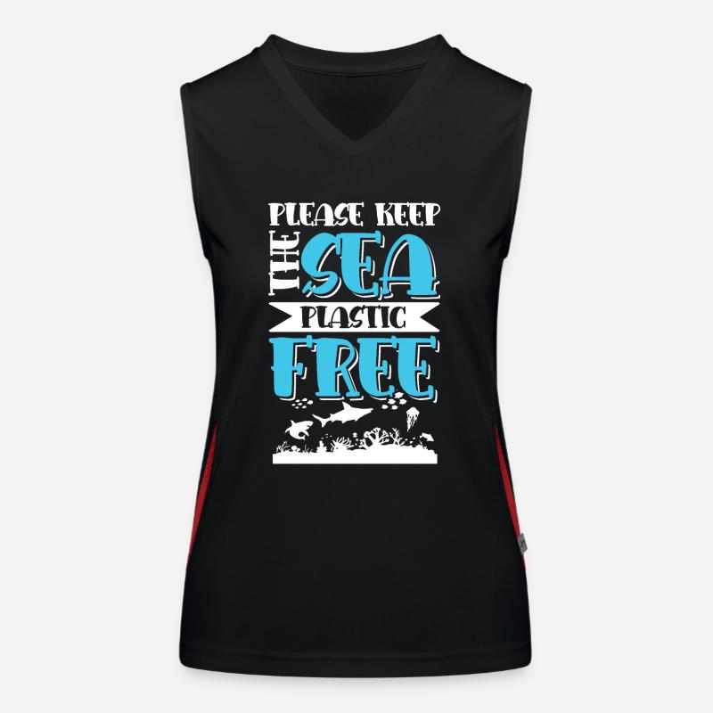 Plastic Save the Ocean Women's Functional Contrast Tank Top