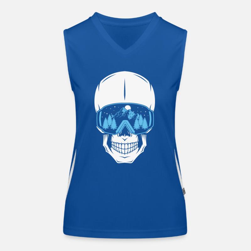 Schädel mit Skibrille Funktionelles Kontrast-Tank Top für Frauen