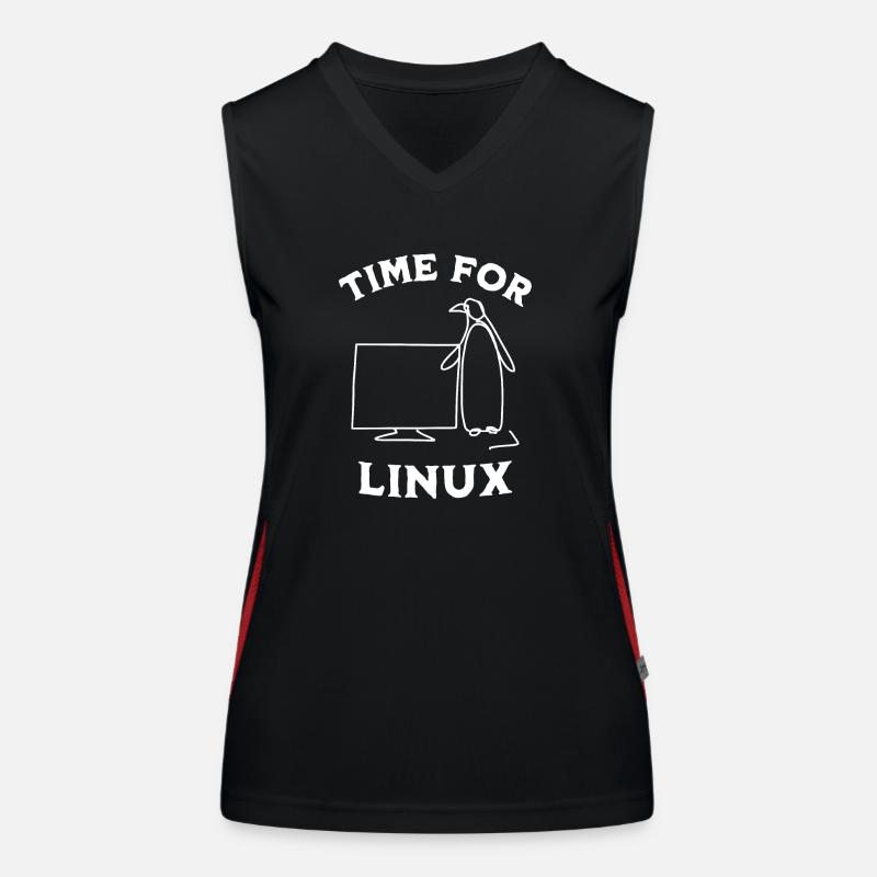 Time for Linux and Open Source Software Women's Functional Contrast Tank Top