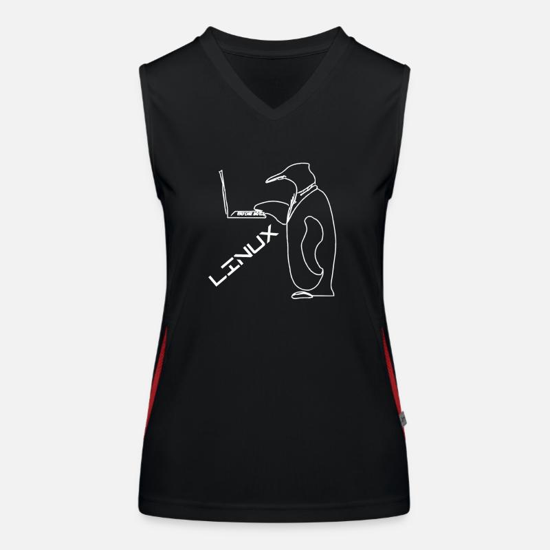 Tux Linux Pinguin Funktionelles Kontrast-Tank Top für Frauen