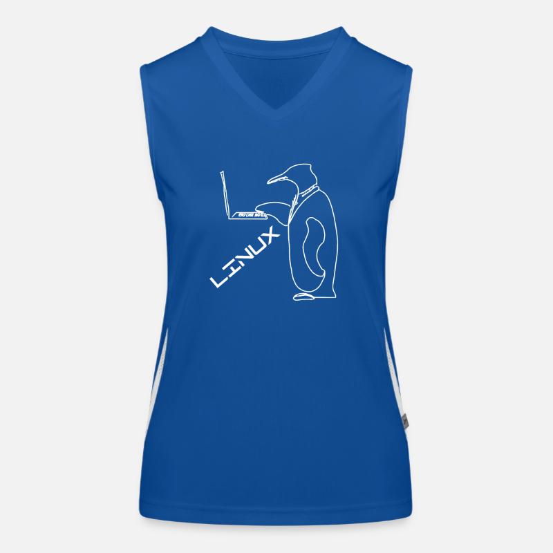 Tux Linux Pinguin Funktionelles Kontrast-Tank Top für Frauen