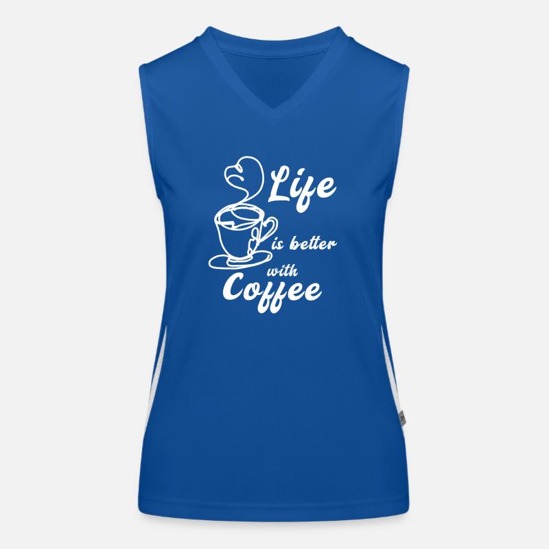 Mit Kaffee ist das Leben besser Funktionelles Kontrast-Tank Top für Frauen