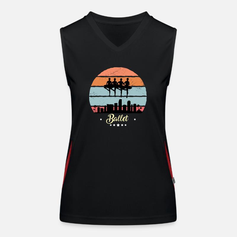 Ballet Dancing Vintage Retro Sport Sunset Women's Functional Contrast Tank Top
