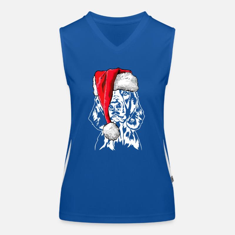 Santa Welsh Springer Spaniel Christmas Wilsigns Women's Functional Contrast Tank Top
