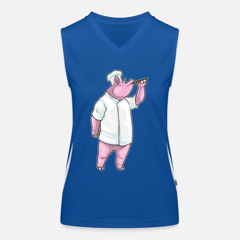 cochon cuisinier cuiller cuiller cuisson Débardeur respirant contrasté Femme