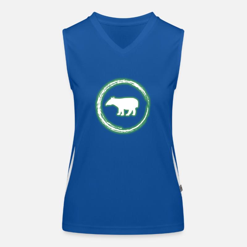 Glow Circle Green Tapir Neon Glowing Effect Retro Women's Functional Contrast Tank Top