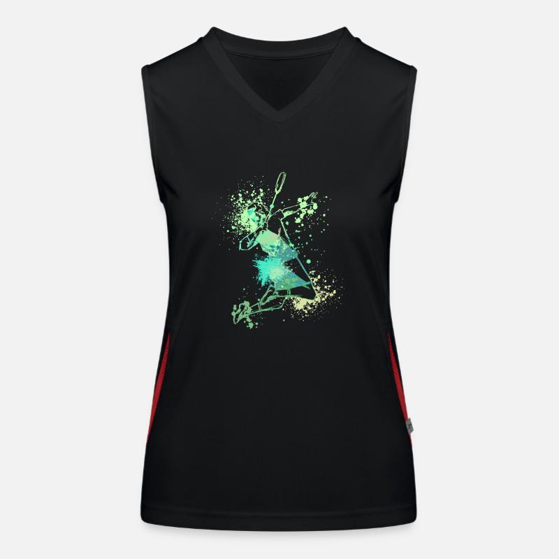 Splash Badminton player Funktionelles Kontrast-Tank Top für Frauen