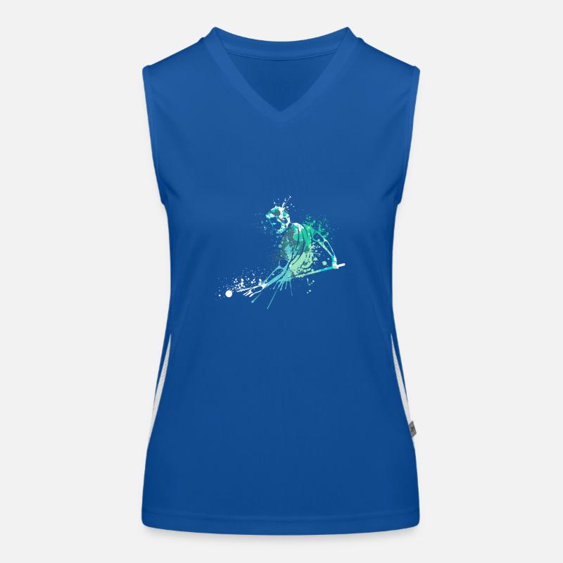 Cool splash pool billiards player Funktionelles Kontrast-Tank Top für Frauen