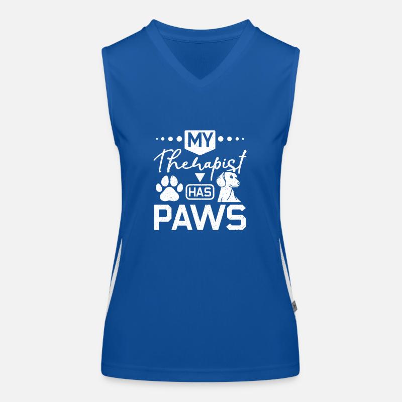 My therapist has paws dachshund Funktionelles Kontrast-Tank Top für Frauen