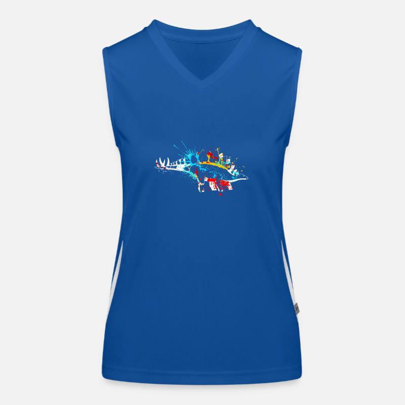 Splash art Dinosaur Stegosaurus Débardeur respirant contrasté Femme
