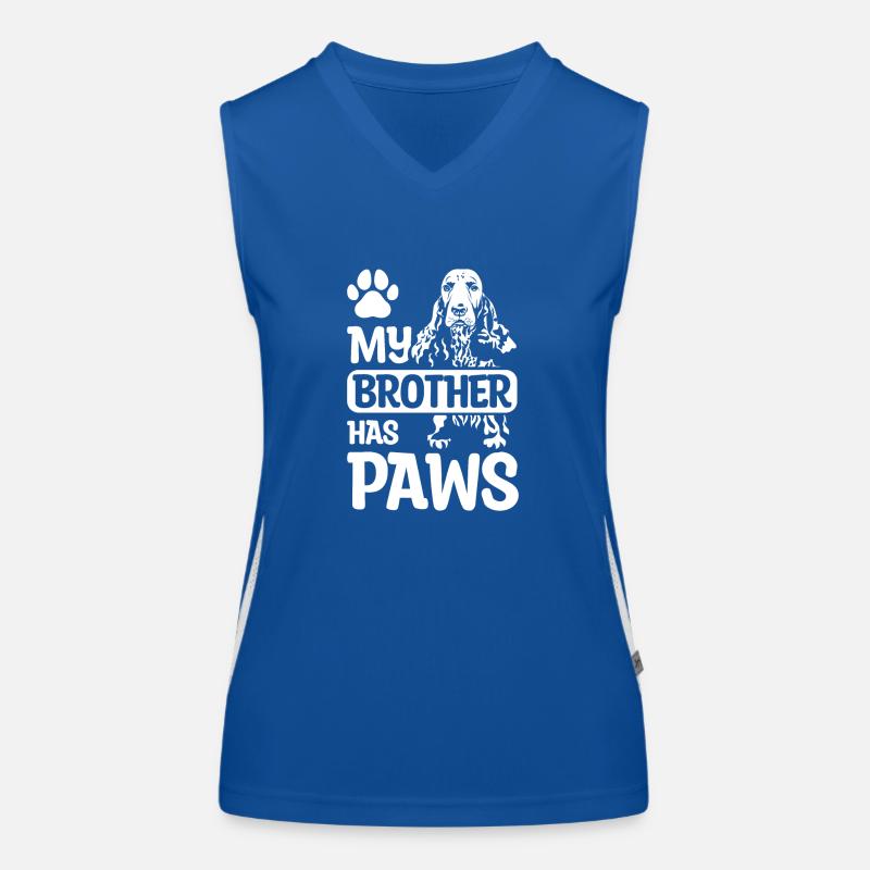 My brother has paws cocker spaniel Funktionelles Kontrast-Tank Top für Frauen