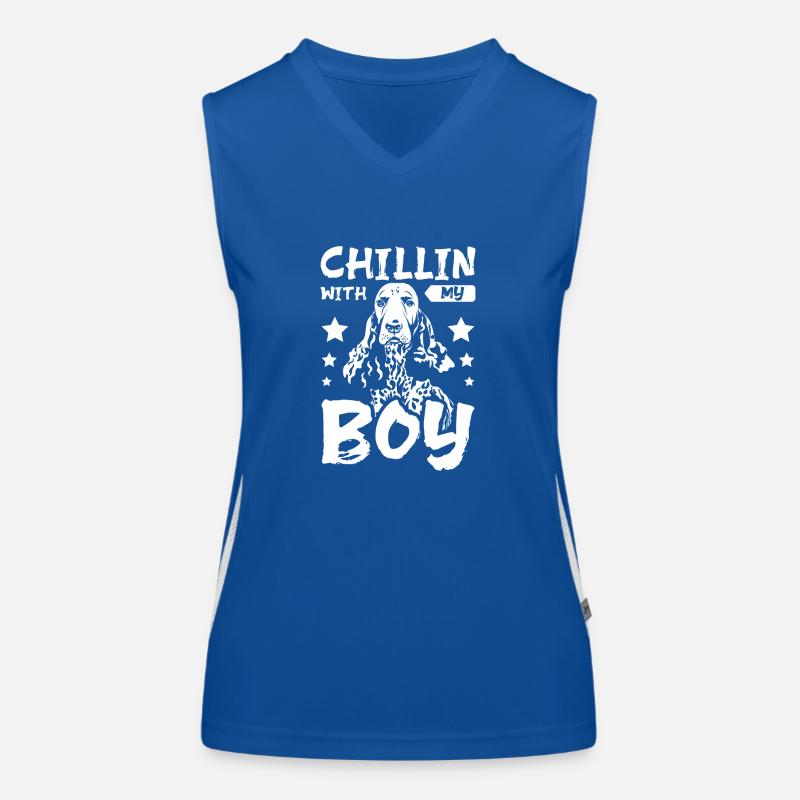 Chillin with my boy cocker spaniel Funktionelles Kontrast-Tank Top für Frauen