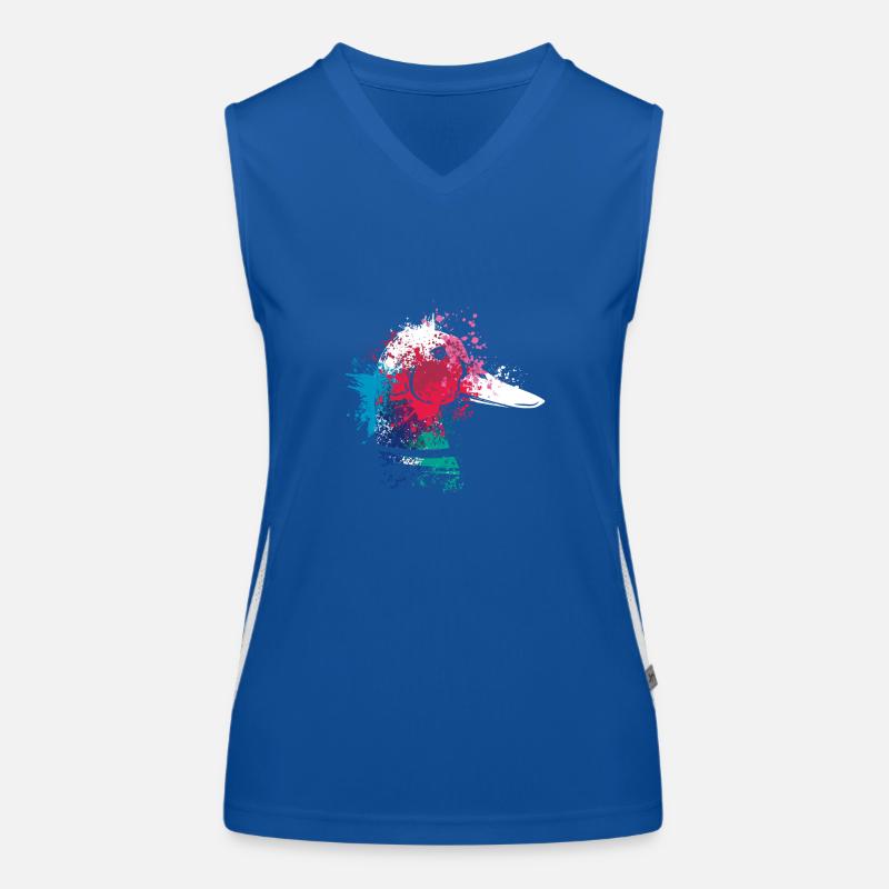 Colerfull Splash Art Farm animals Duck Head Women's Functional Contrast Tank Top
