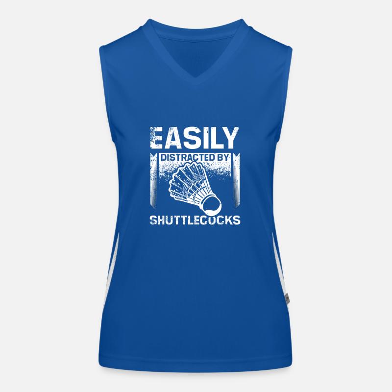 Easily distracted by badminton shuttlecocks Funktionelles Kontrast-Tank Top für Frauen