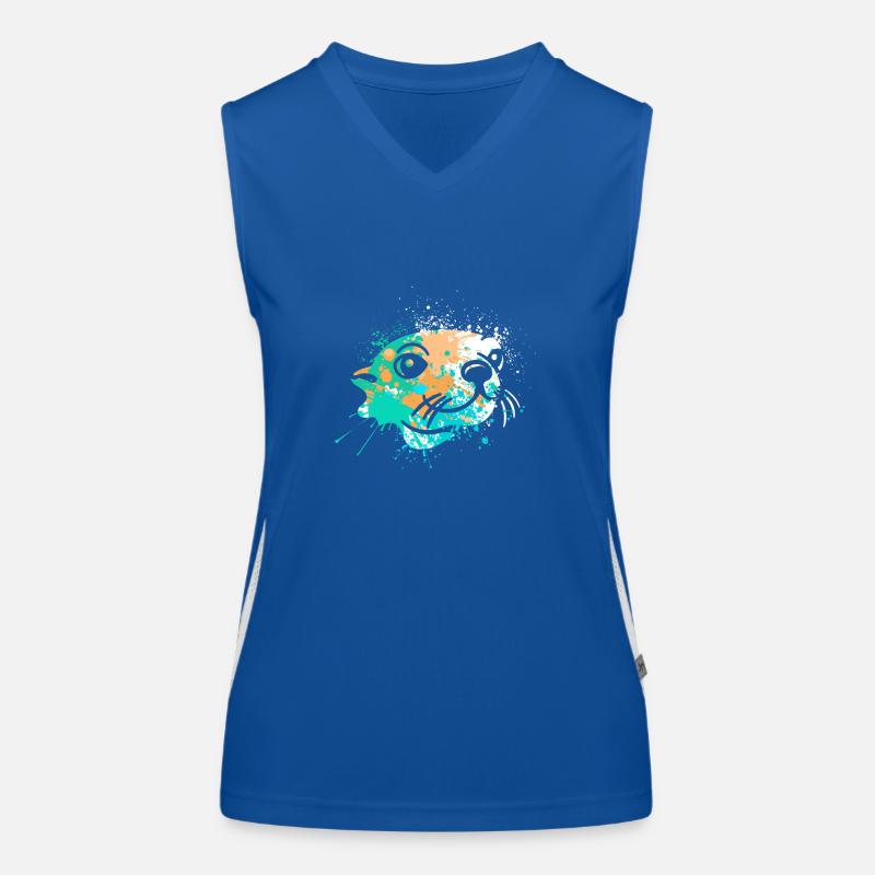 Splash Art Seehund Seelöwe Robbe Funktionelles Kontrast-Tank Top für Frauen