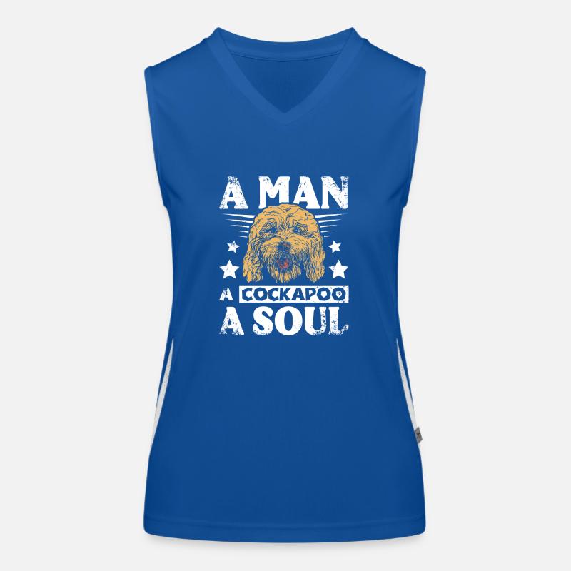 A man a cockapoo a soul Funktionelles Kontrast-Tank Top für Frauen