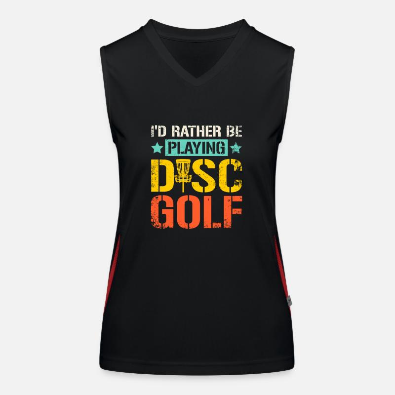 Rather be playing disc golf Funktionelles Kontrast-Tank Top für Frauen
