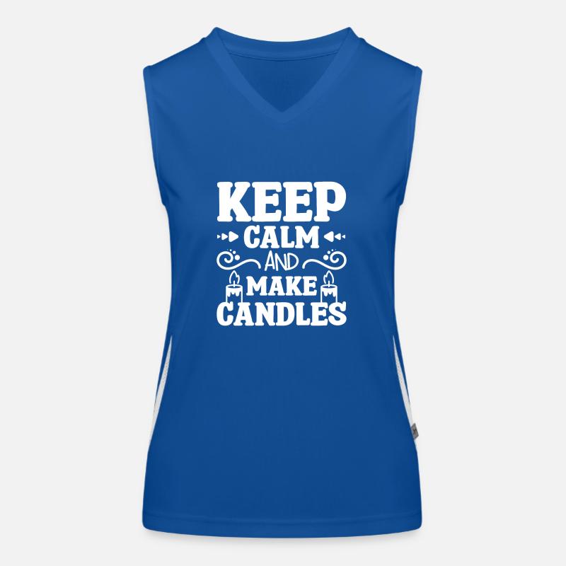 Keep calm and make candles Funktionelles Kontrast-Tank Top für Frauen