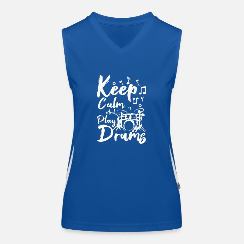 Keep calm and play drums Funktionelles Kontrast-Tank Top für Frauen