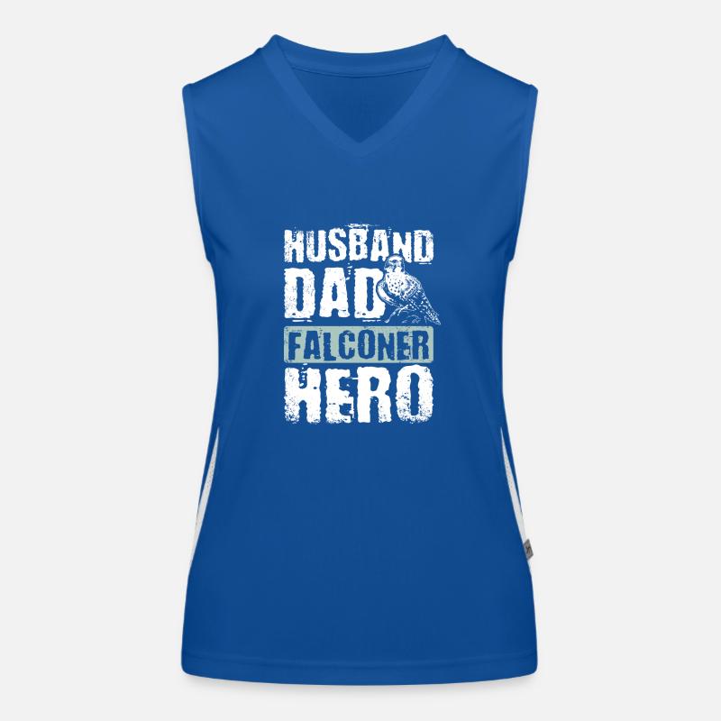 Husband dad falconer hero Women's Functional Contrast Tank Top