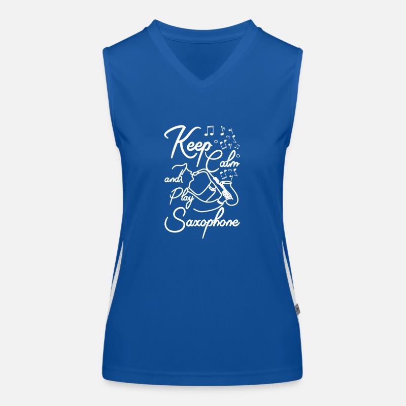 Keep calm and play saxophone Funktionelles Kontrast-Tank Top für Frauen