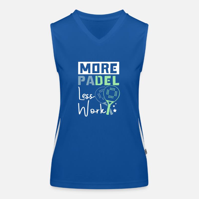 More padel less work Funktionelles Kontrast-Tank Top für Frauen
