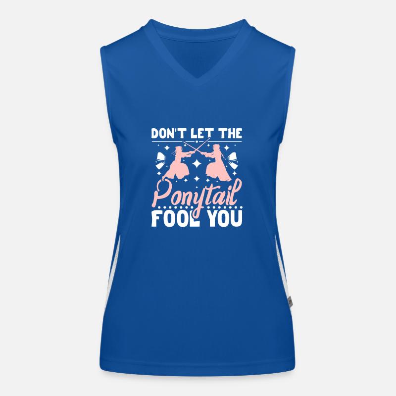 Fille de kendo, ne te laisse pas tromper par la queue de cheval Débardeur respirant contrasté Femme